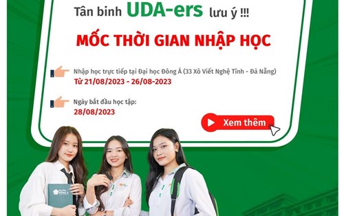 Thời gian nhập học K23 tại ĐH Đông Á